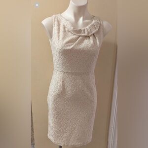 Sz4 white/egg shell lace Tahari sheath dress